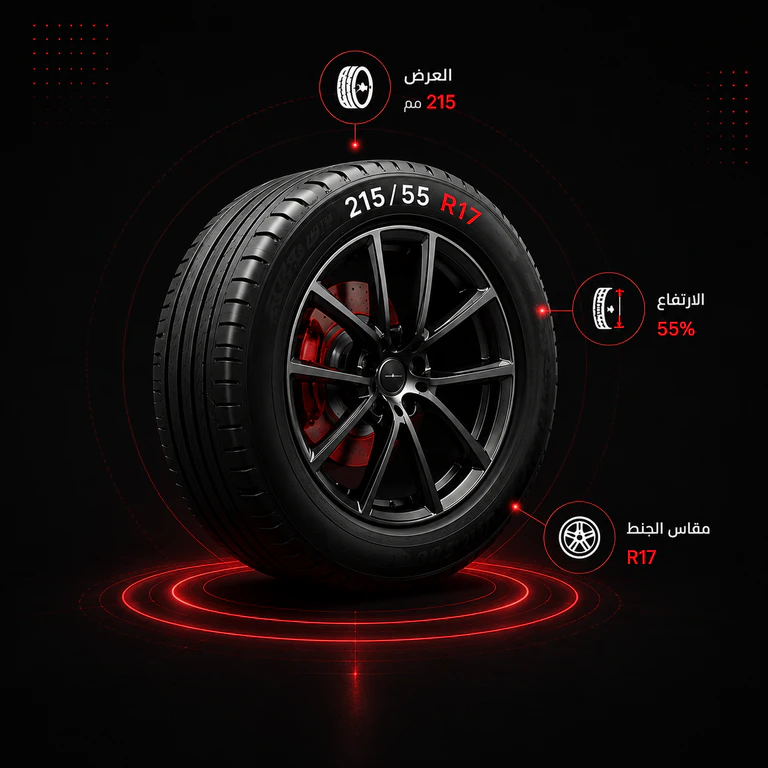 إطار بمقاس 215/55 R17